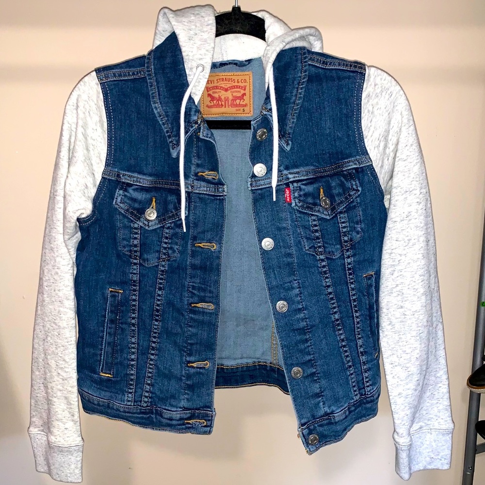 Levi Hooded Jean Jacket Sz S
